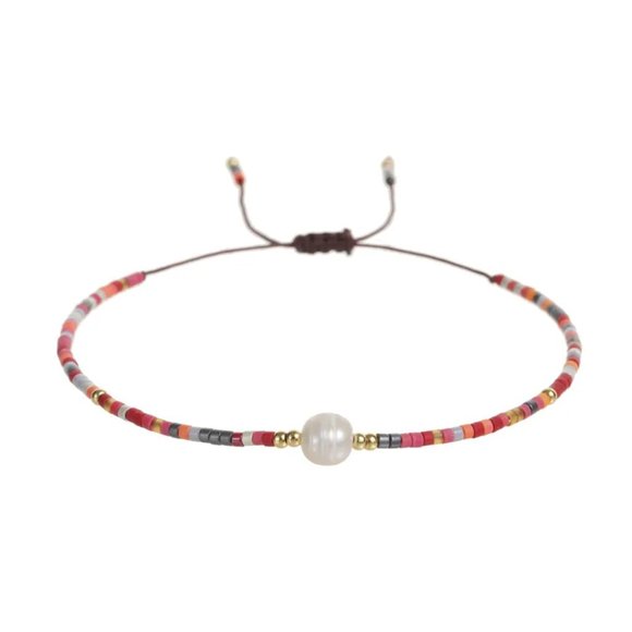 3/$35 Freshwater Pearl Colourful Bracelet Thin Beaded Beads Red Blue Jewelry - Picture 6 of 6